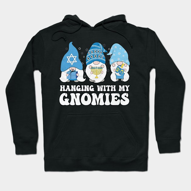 Hanging With My Gnomies Funny Hanukkah Gnome Hoodie by larfly